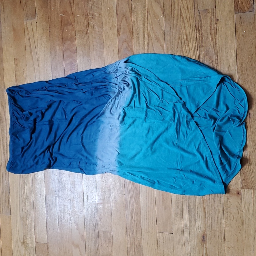 Maxi tie dye wrap dress strapless size L